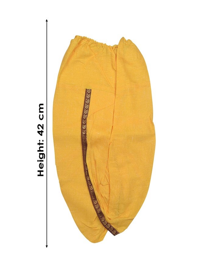 SATVIK Krishna Dhoti Kurta Dress for Boys - Makhan Chor Printed Janmashtami Costume Set for Fancy Dress, Temple Functions & School Cultural Events (0-1 Years (18) with Accessories/Shringar) - Image 5